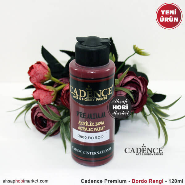 Cadence Premium 2000 Bordo Rengi Akrilik Boya 120 ml - 1