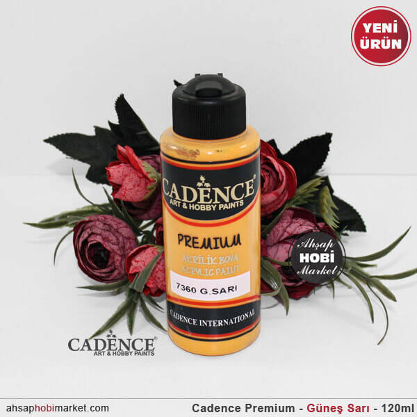 Cadence Premium 7360 Güneş Sarısı Akrilik Boya 120 ml - 1