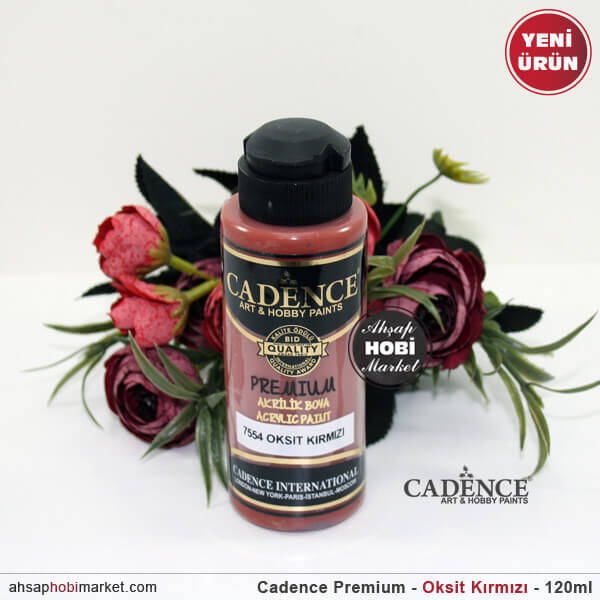 Cadence Premium 7554 Oksit Kırmızı Akrilik Boya 120 ml - 1