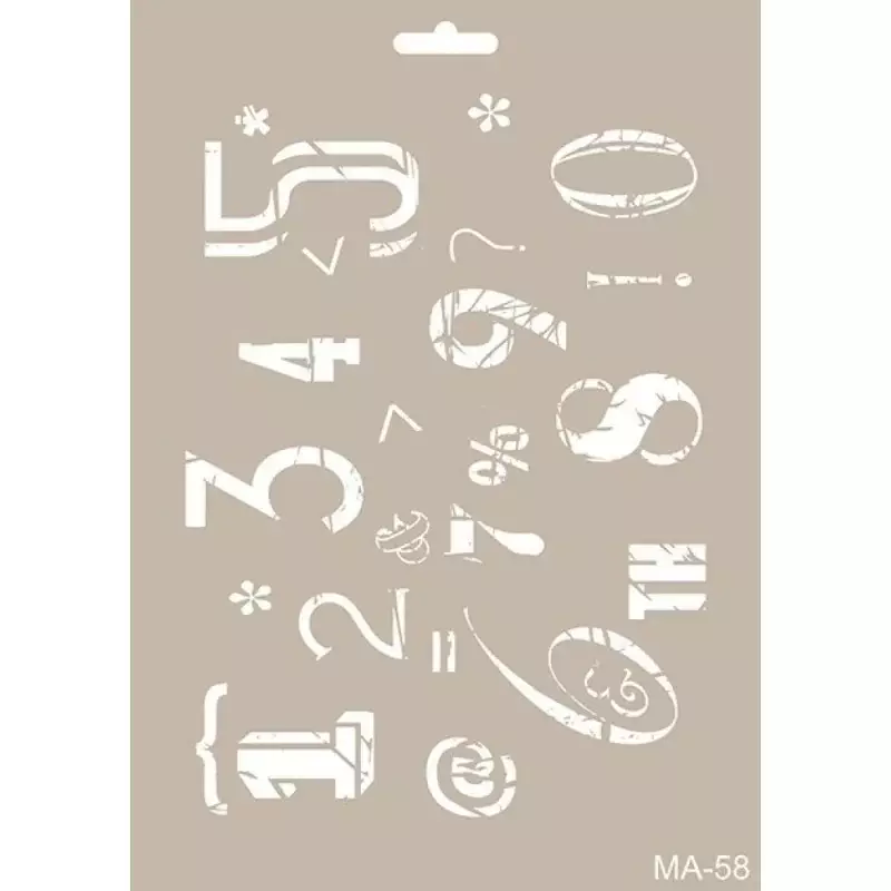 Cadence Rakamlar Motifli Stencil Şablon MA58 - 1