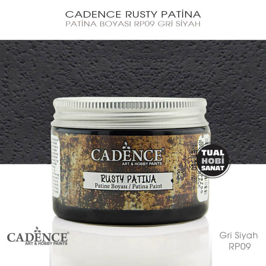 Cadence Rusty Patina Boyası RP09 Gri Siyah - 1