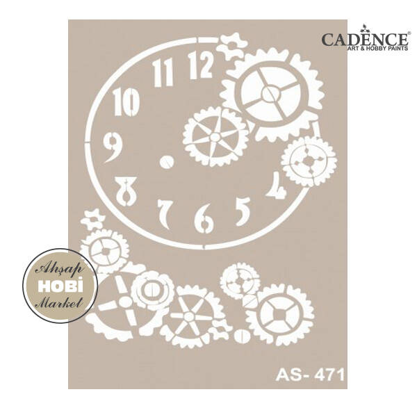 Cadence Saat Çarkı Desenli Stencil Şablon AS471 - 1