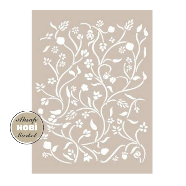 Cadence Sarmaşık Yaprak Stencil Şablon AS414 - 1