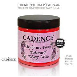 Cadence Sculpture Dekoratif Rölyef 1390 Mercan Kırmızı 250ml - Cadence