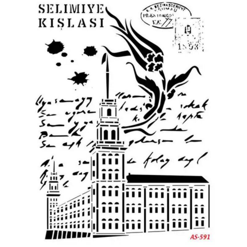 Cadence Selimiye Kışlası Temalı Stencil Şablon AS591 - 1
