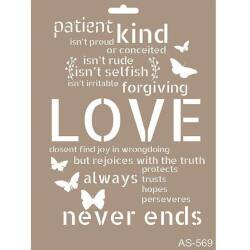 Cadence Sevgi ve Aşk Temalı Stencil Şablon AS569 - Cadence