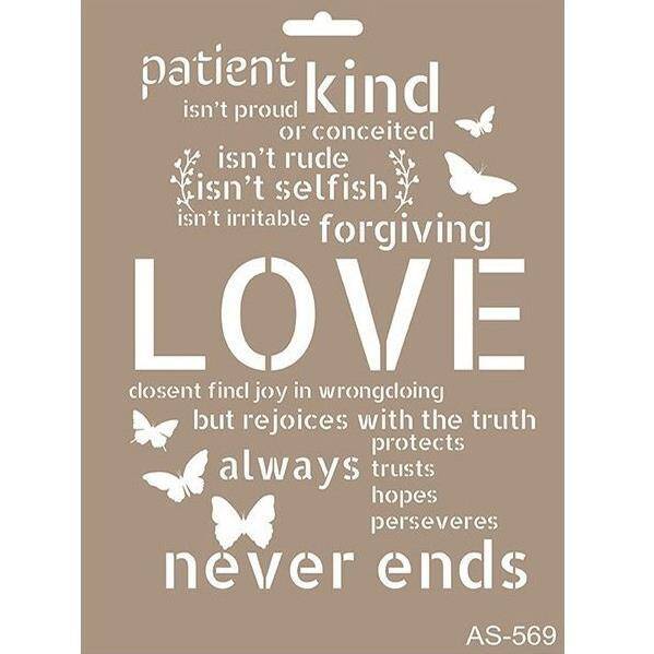 Cadence Sevgi ve Aşk Temalı Stencil Şablon AS569 - 1