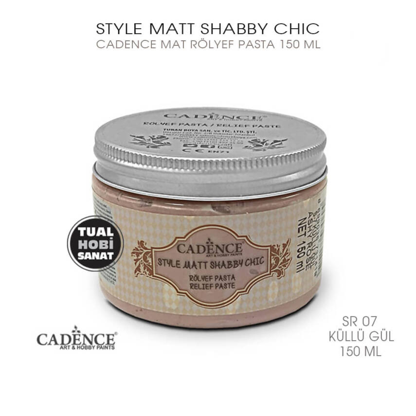 Cadence Shabby Chic Mat Rölyef Pasta SR07 Küllü Gül Rengi 150 ml - 1
