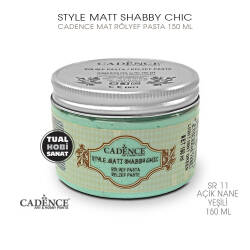 Cadence Shabby Chic Mat Rölyef Pasta SR11 Açık Nane Yeşili 150 ml - Cadence