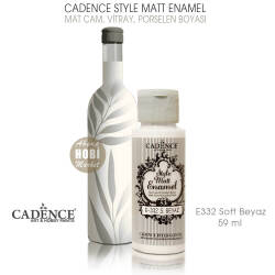 Cadence Style Matt Enamel E-332 Sıcak Beyaz Mat Cam Porselen Boyası 59 ml - Cadence