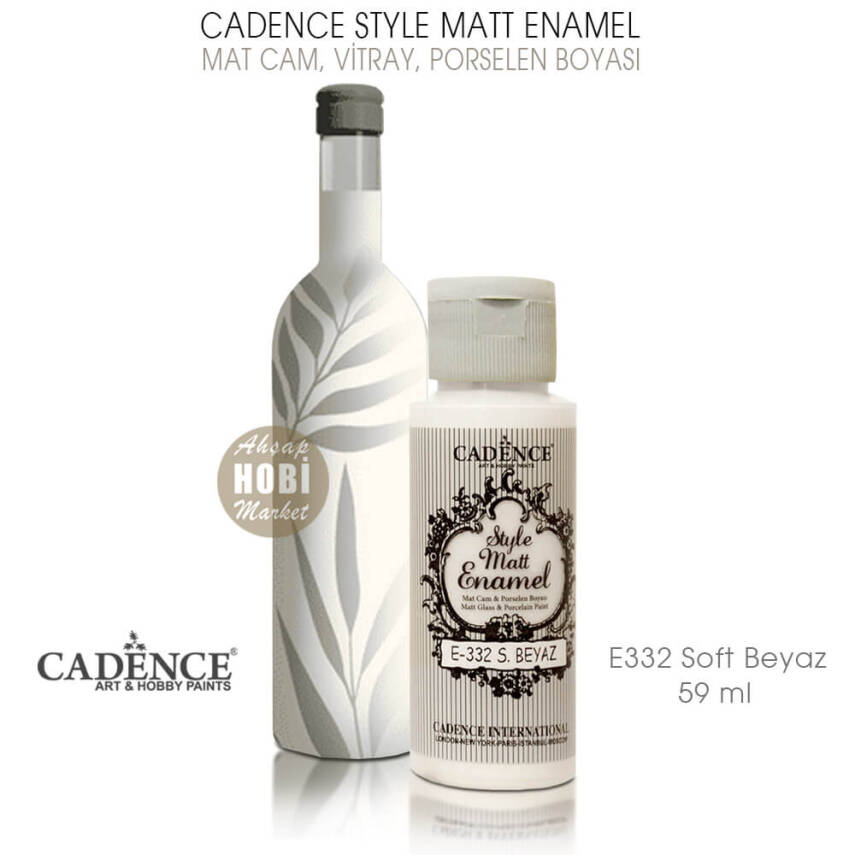 Cadence Style Matt Enamel E-332 Sıcak Beyaz Mat Cam Porselen Boyası 59 ml - 1