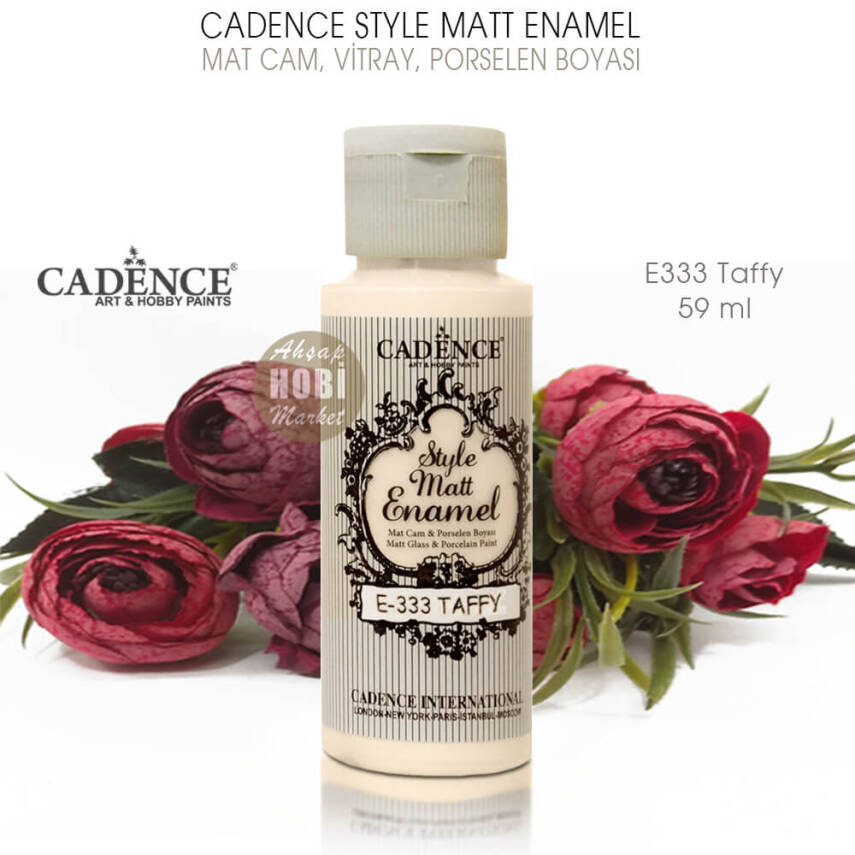 Cadence Style Matt Enamel E-333 Taffy Mat Cam Porselen Boyası 59 ml - 2