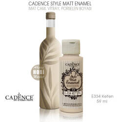 Cadence Style Matt Enamel E-334 Keten Mat Cam Porselen Boyası 59 ml - Cadence