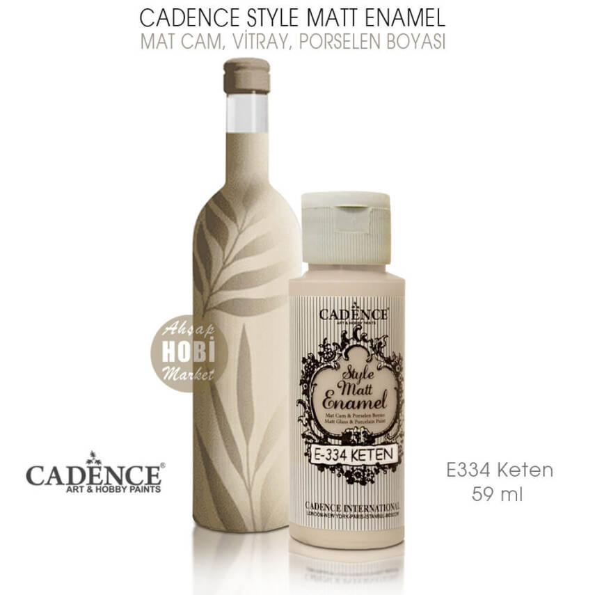 Cadence Style Matt Enamel E-334 Keten Mat Cam Porselen Boyası 59 ml - 1