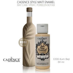Cadence Style Matt Enamel E-335 Kum Beji Mat Cam Porselen Boyası 59 ml - Cadence