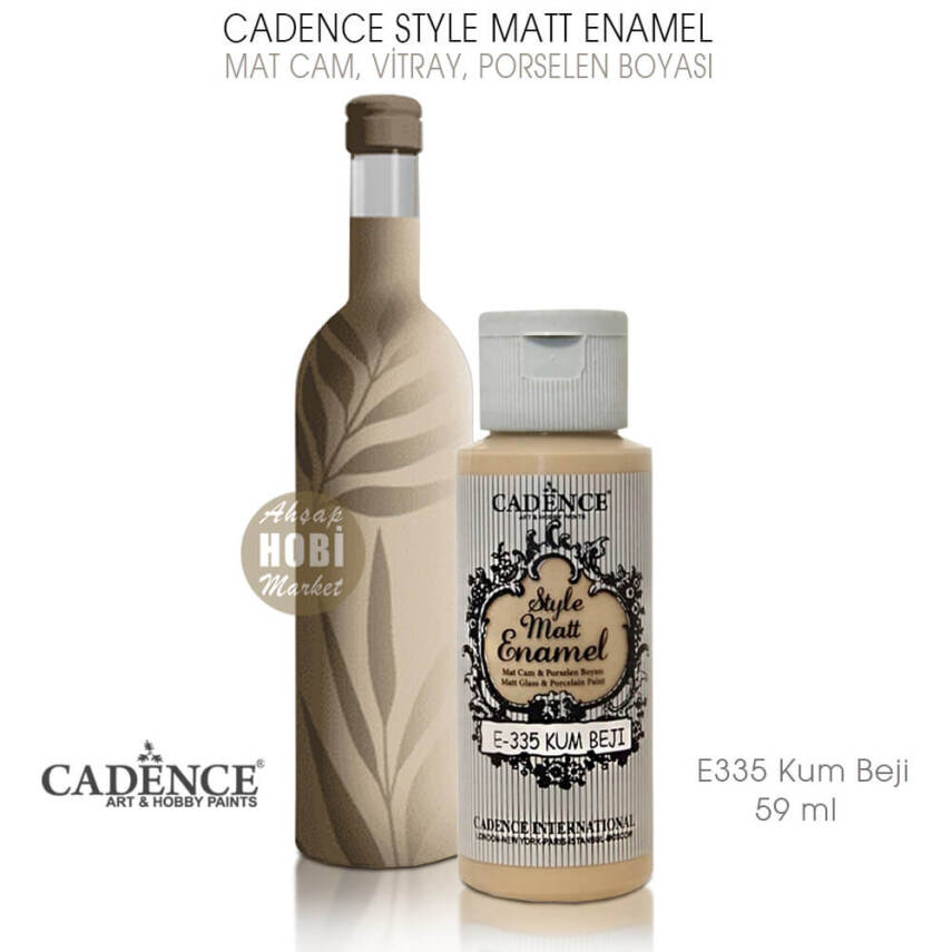 Cadence Style Matt Enamel E-335 Kum Beji Mat Cam Porselen Boyası 59 ml - 1