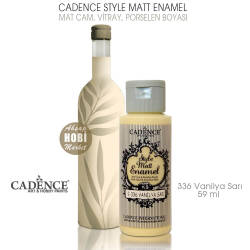 Cadence Style Matt Enamel E-336 Vanilya Sarı Mat Cam Porselen Boyası 59 ml - Cadence