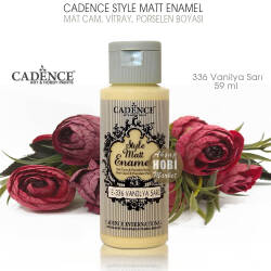 Cadence Style Matt Enamel E-336 Vanilya Sarı Mat Cam Porselen Boyası 59 ml - Cadence (1)