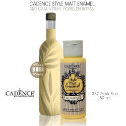 Cadence Style Matt Enamel E-337 Açık Sarı Mat Cam Porselen Boyası 59 ml - Cadence