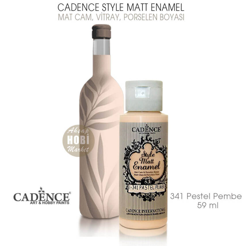 Cadence Style Matt Enamel E-341 Pastel Pembe Mat Cam Porselen Boyası 59 ml - 1