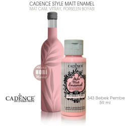 Cadence Style Matt Enamel E-343 Bebek Pembe Cam Porselen Boyası 59 ml - Cadence