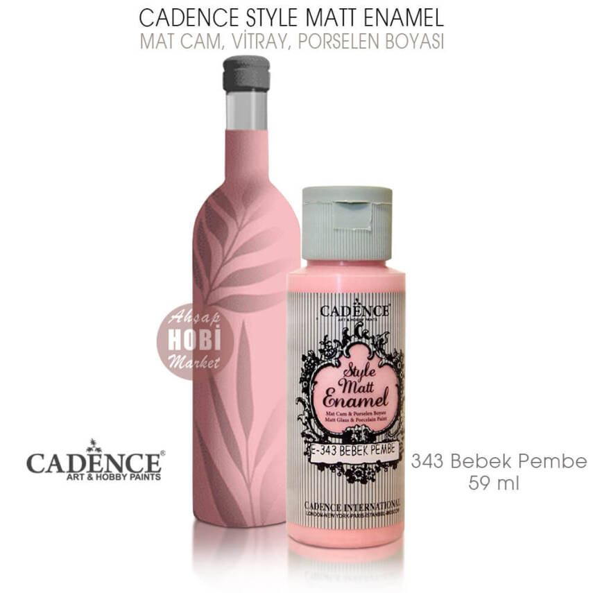 Cadence Style Matt Enamel E-343 Bebek Pembe Cam Porselen Boyası 59 ml - 1