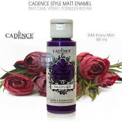 Cadence Style Matt Enamel E-344 Koyu Mor Cam Porselen Boyası 59 ml - Cadence (1)