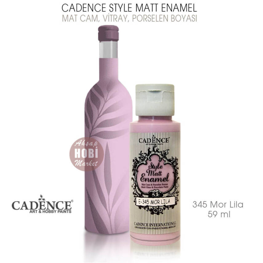 Cadence Style Matt Enamel E-345 Mor Lila Cam Porselen Boyası 59 ml - 1
