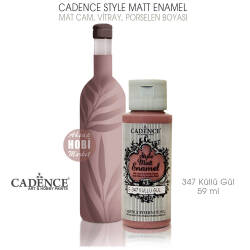 Cadence Style Matt Enamel E-347 Küllü Gül Cam Porselen Boyası 59 ml - Cadence