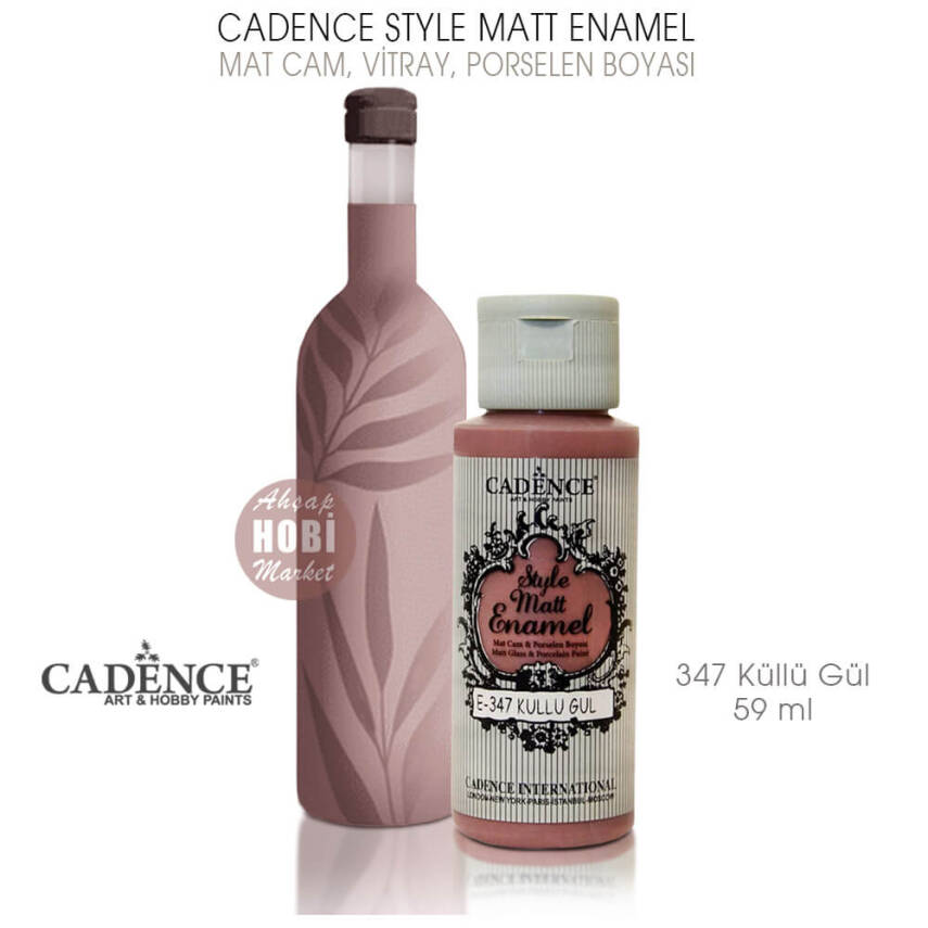 Cadence Style Matt Enamel E-347 Küllü Gül Cam Porselen Boyası 59 ml - 1