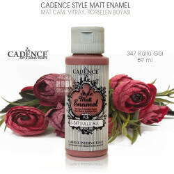Cadence Style Matt Enamel E-347 Küllü Gül Cam Porselen Boyası 59 ml - Cadence (1)