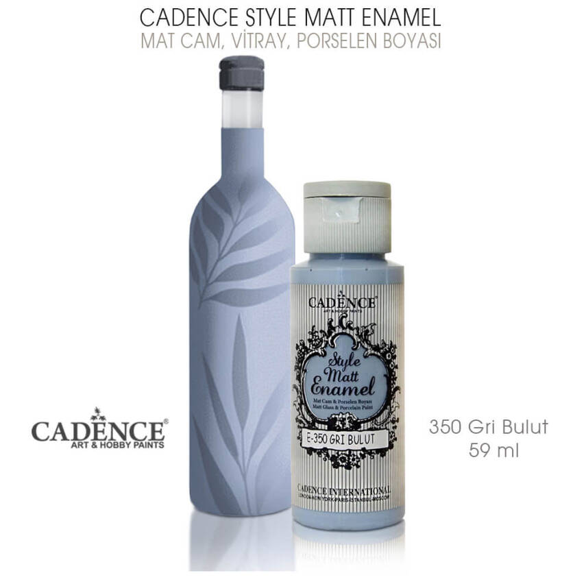 Cadence Style Matt Enamel E-350 Gri Bulut Cam Porselen Boyası 59 ml - 1