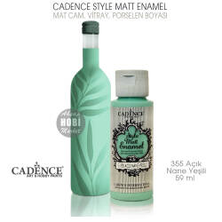 Cadence Style Matt Enamel E-355 Açık Nane Yeşili Mat Cam Porselen Boyası 59 ml - Cadence