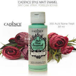 Cadence Style Matt Enamel E-355 Açık Nane Yeşili Mat Cam Porselen Boyası 59 ml - Cadence (1)