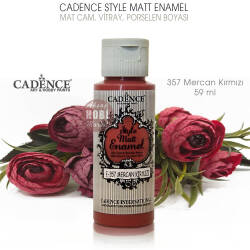 Cadence Style Matt Enamel E-357 Mercan Kırmızı Cam Porselen Boyası 59 ml - Cadence (1)