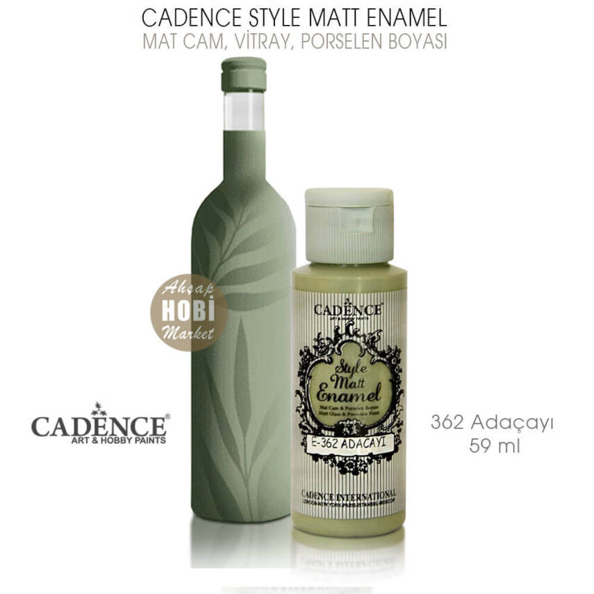 Cadence Style Matt Enamel E-362 Adaçayı Cam Porselen Boyası 59 ml - 1