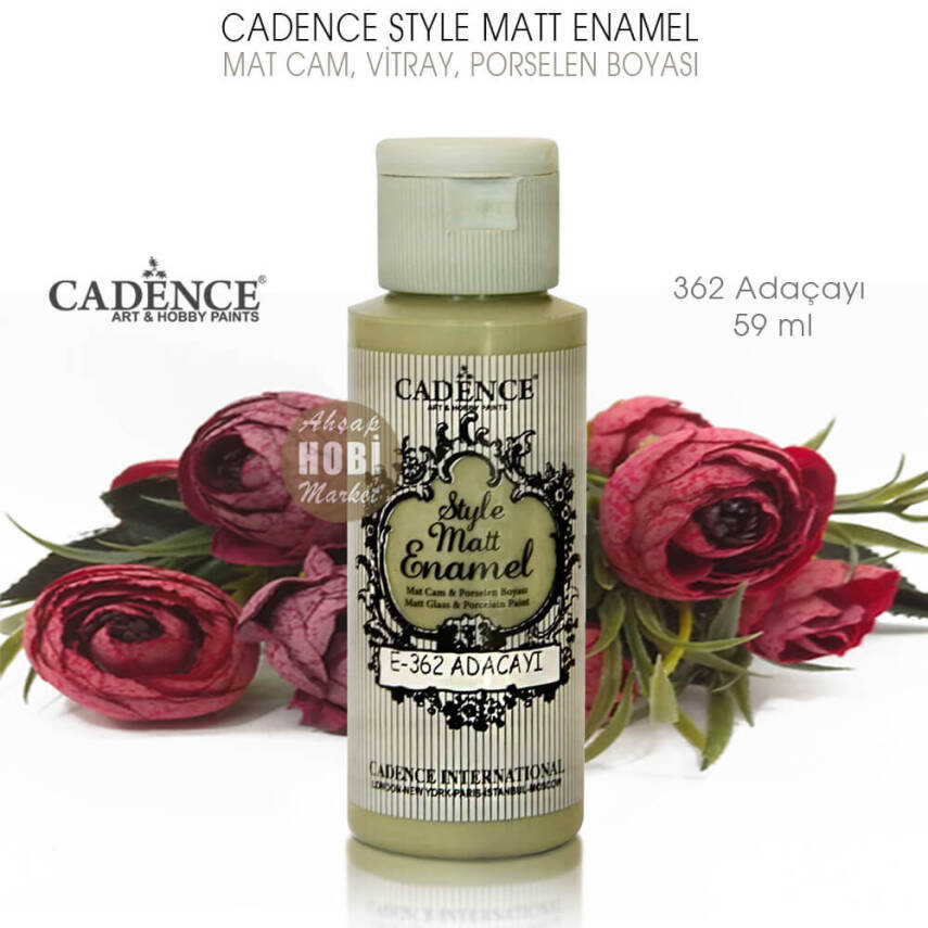 Cadence Style Matt Enamel E-362 Adaçayı Cam Porselen Boyası 59 ml - 2