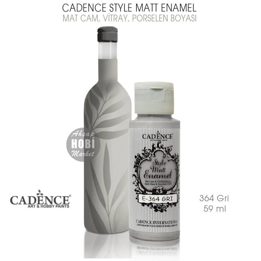 Cadence Style Matt Enamel E-364 Gri Cam Porselen Boyası 59 ml - 1