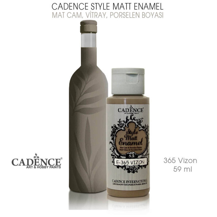 Cadence Style Matt Enamel E-365 Vizon Rengi Cam Porselen Boyası 59 ml - 1