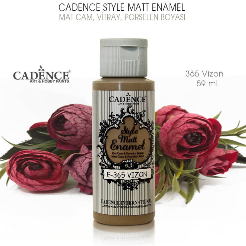 Cadence Style Matt Enamel E-365 Vizon Rengi Cam Porselen Boyası 59 ml - 2