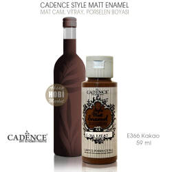 Cadence Style Matt Enamel E-366 Kakao Mat Cam Porselen Boyası 59 ml - Cadence