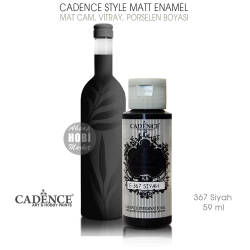 Cadence Style Matt Enamel E-367 Siyah Mat Cam Porselen Boyası 59 ml - Cadence