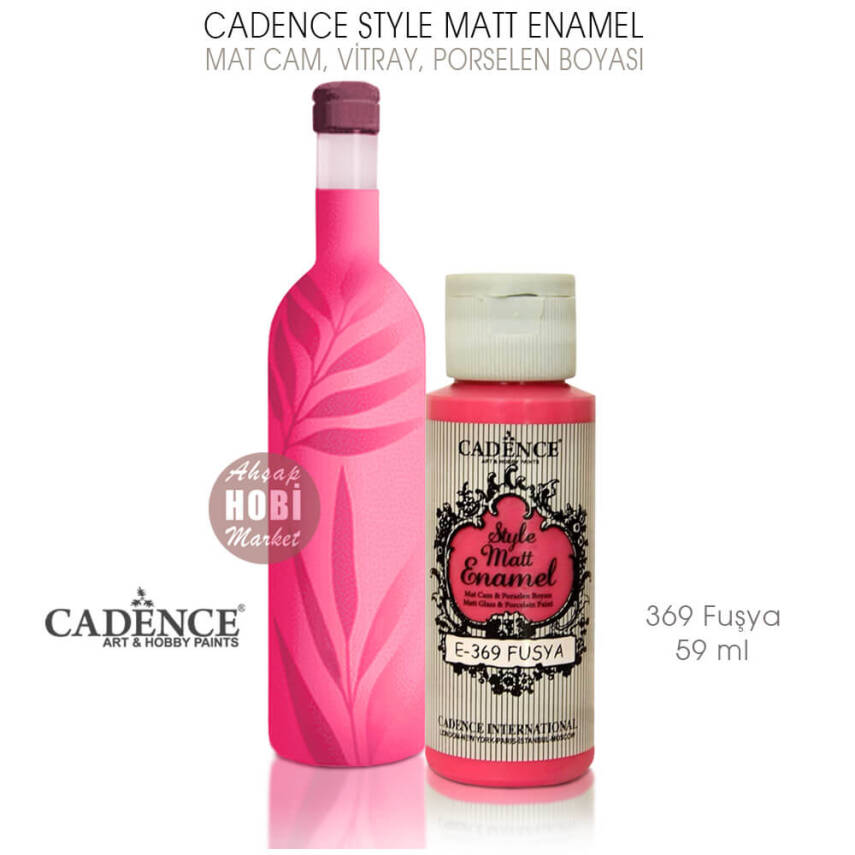 Cadence Style Matt Enamel E-369 Fuşya Mat Cam Porselen Boyası 59 ml - 1