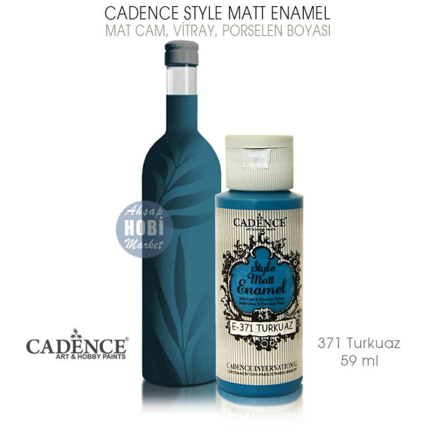 Cadence Style Matt Enamel E-371 Turkuaz Mat Cam Porselen Boyası 59 ml - 1