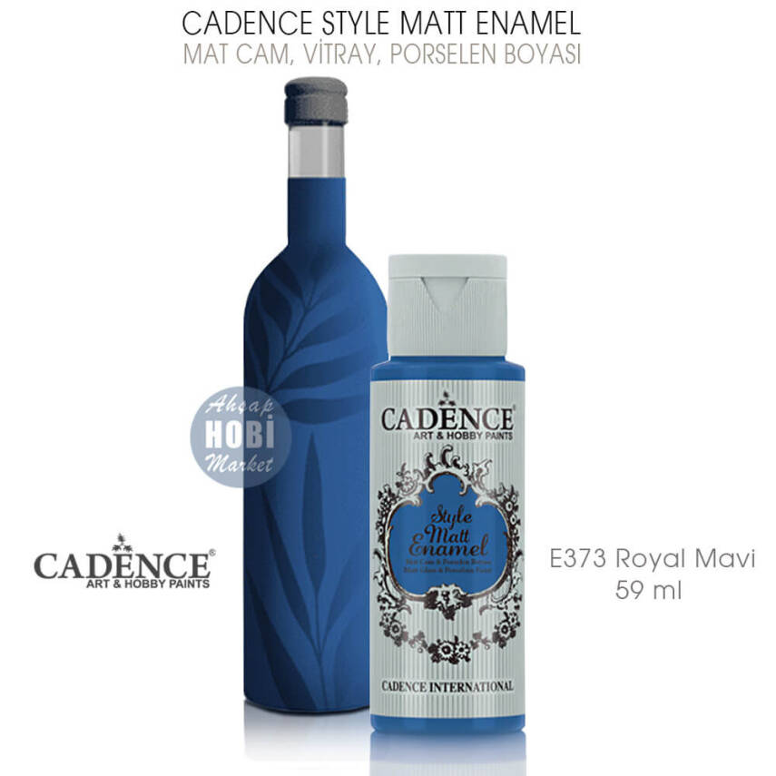 Cadence Style Matt Enamel E-373 Royal Mavi Mat Cam Porselen Boyası 59 ml - 1