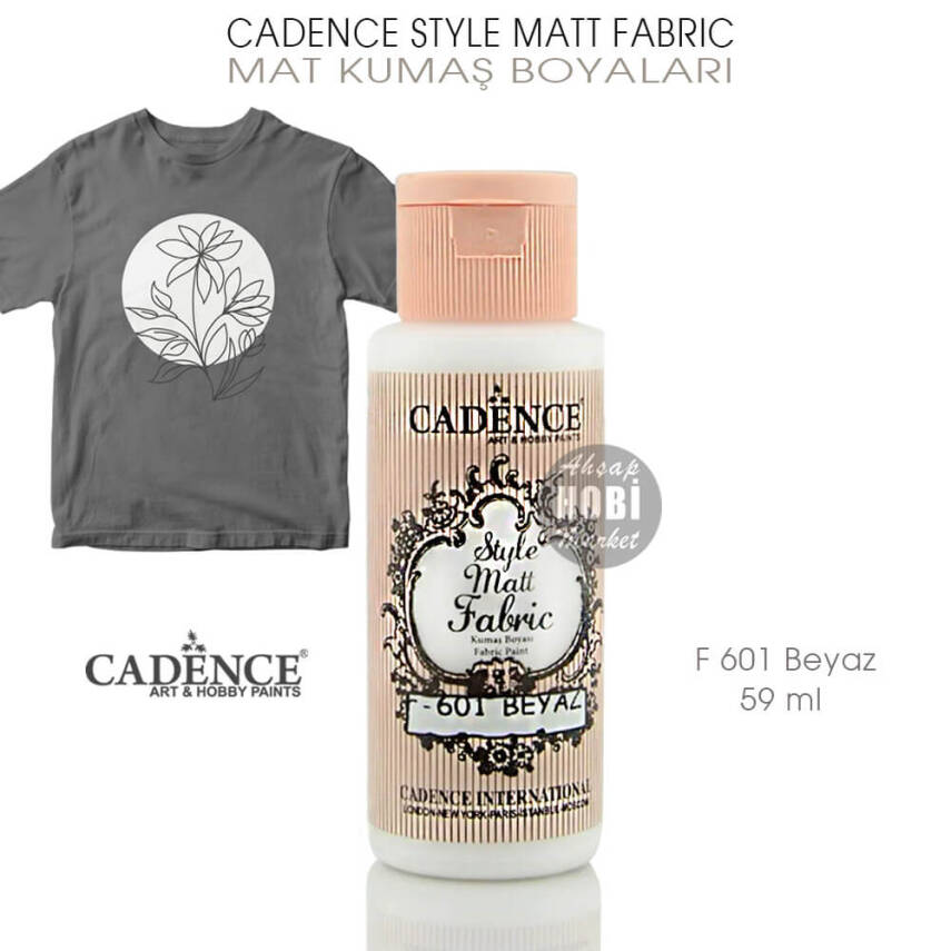 Cadence Style Matt Fabric F-601 Beyaz Mat Kumaş Boyası 59 ml - 1