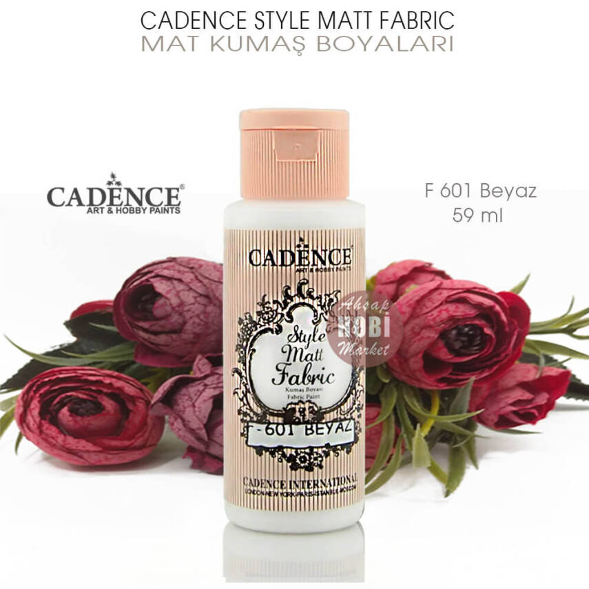 Cadence Style Matt Fabric F-601 Beyaz Mat Kumaş Boyası 59 ml - 2