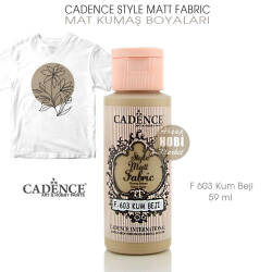 Cadence Style Matt Fabric F-603 Kum Beji Mat Kumaş Boyası (59 ml) - Cadence