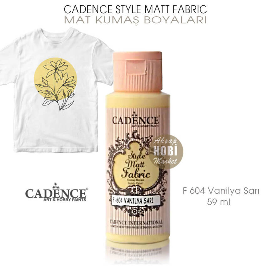 Cadence Style Matt Fabric F-604 Vanilya Sarı Mat Kumaş Boyası 59 ml - 1