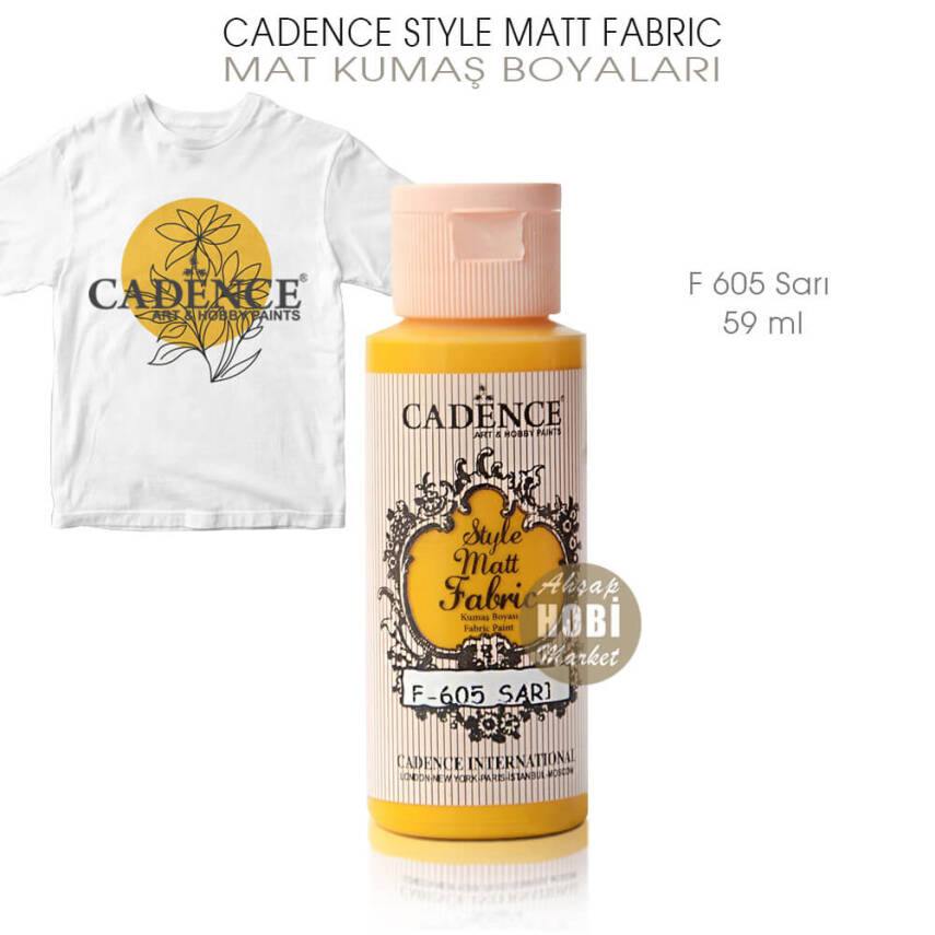 Cadence Style Matt Fabric F-605 Sarı Mat Kumaş Boyası 59 ml - 1